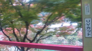 トロッコ列車：オープンエアで気持ちいい