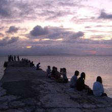 西桟橋の夕日