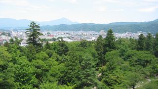 小さくお城が見えます