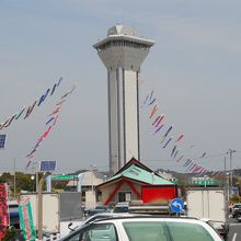 高さ60mの霞ヶ浦ふれあいランドのシンボルタワー「虹の塔」