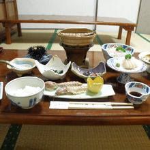 海の幸が豊富な夕食