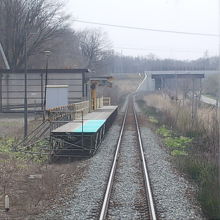 小さな単式ホームの駅です