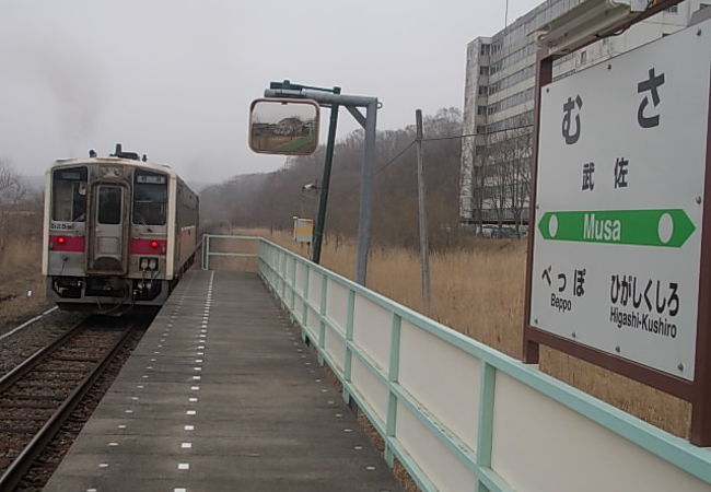 悪天候時にはかなり寒そうな駅です