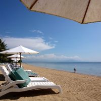 プライベートビーチではドリンクのオーダーを取りに来てくれます