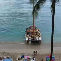 泊まった月で同じヤシの木の位置が違います