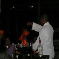 ポテト焼きのパフォーマンス