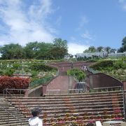 山の斜面にある植物園です