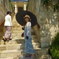 レストランに続く階段