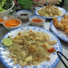蟹の春雨、蟹炒飯、ソフトシェルの唐揚げ