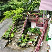 宿泊した部屋の窓から見下ろしたエントランス周り