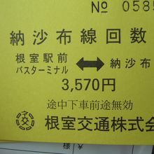 根室駅から納沙布岬間の往復バスチケット