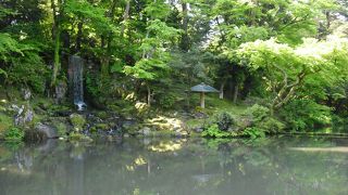 園内の端っこにある池