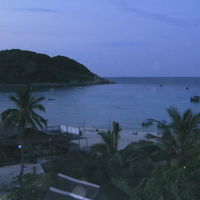 夕暮れ時のシャレー、レストランからの眺め