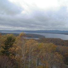 網走湖が見えます