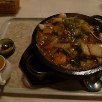 ある日の昼食、海鮮あんかけ焼きそば。大変美味しかった！