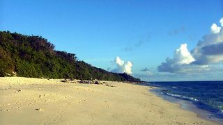 長く静かなビーチ