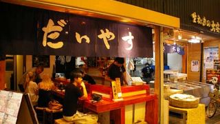 錦市場で牡蠣を食す