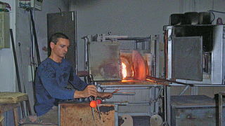 ヴェネチアングラス製作の実演