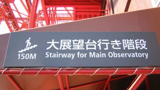 東京タワーの大展望台行き階段について