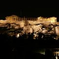 屋上からのパルテノン神殿の夜景に感動！