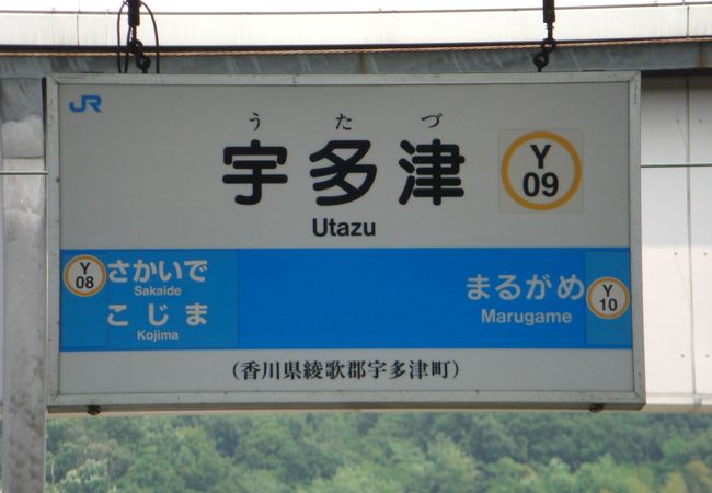 宇多津。JR予讃線の駅。