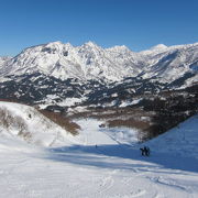 日本ばなれした様の冬山と日本海を見ながら滑られるスキー場