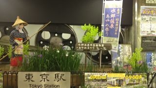 この時期の東京駅は、あやめ祭りの宣伝版です。