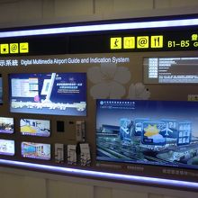 右下はタッチパネルの空港案内板
