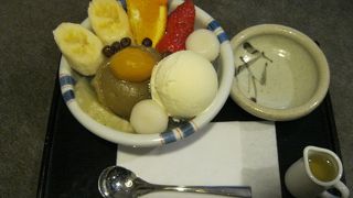 あんみつと栗かのこ