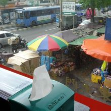 ２階の食堂から風景