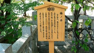 地下鉄谷町線「谷町九丁目駅」より徒歩5分の高津神社参道にある梅ノ井の碑