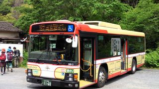 陣馬山へは北口からバス