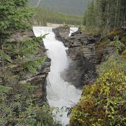 氷河の豊富な融水の滝