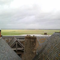 窓から干潟が見えます