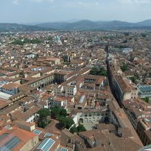 ジョットの鐘楼から見るフィレンツェの街並みの大パノラマ。