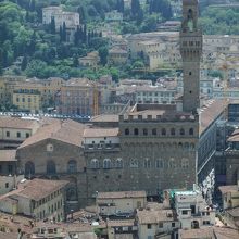 ジョットの鐘楼から見たヴェッキオ宮の全景