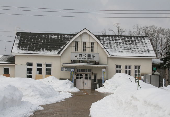 雪の中の駅は素敵です。