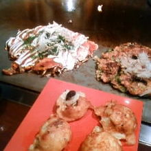 そして、お好みとネギ焼きとビール　言うこと無し