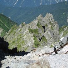 長谷川ピーク付近の岩場