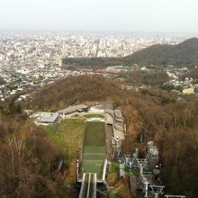 上から札幌市内を望む