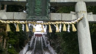 たくさんの階段を登ると立派な神社が！