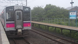 待合所がそれぞれのホームに設置されている小さな駅です