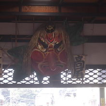 駅構内に掲げられている天狗