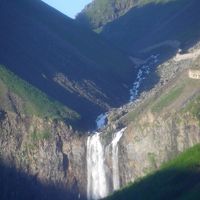 部屋から見た長白瀑布