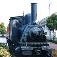 防府駅近くに保存されているもと防石鉄道のドイツ製蒸気機関車