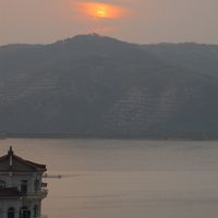 ホテルの部屋からの夕焼けが綺麗。