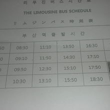 金海行きバス地下鉄釜山駅出口８番と１０番の間のバス停・時刻表
