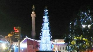 ロシオ広場のクリスマスツリー