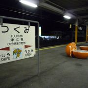 津久見駅 --- 意外に寂しい駅でビックリしました。