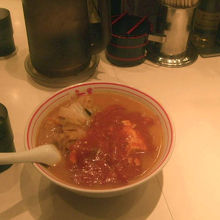 タンメンの上に辛いマーボ豆腐が